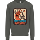 BBQ Smokin Hot Today Funny Grill Kids Sweatshirt Jumper Storm Grey