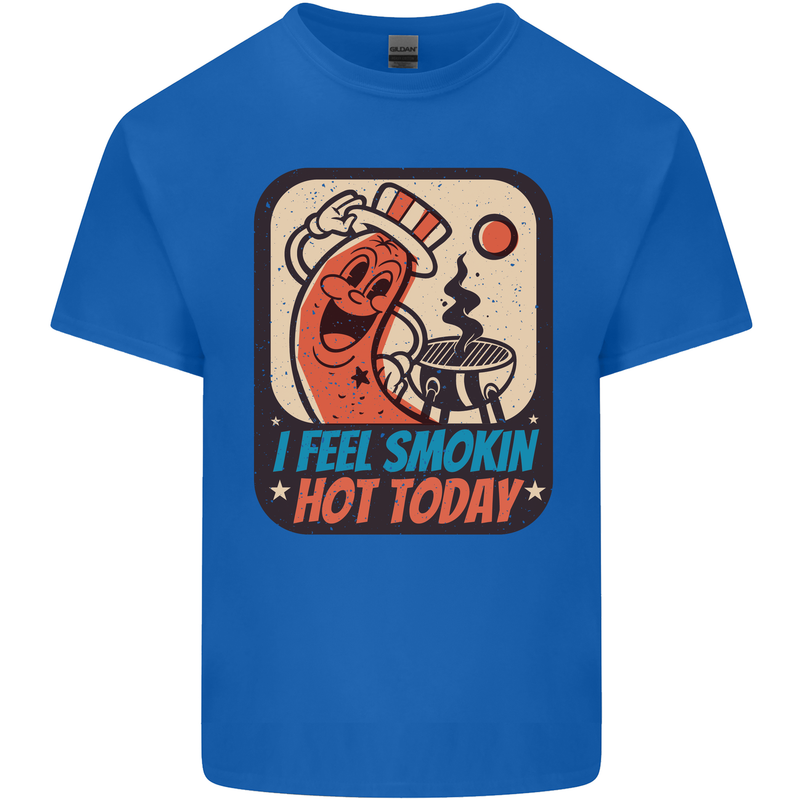 BBQ Smokin Hot Today Funny Grill Kids T-Shirt Childrens Royal Blue