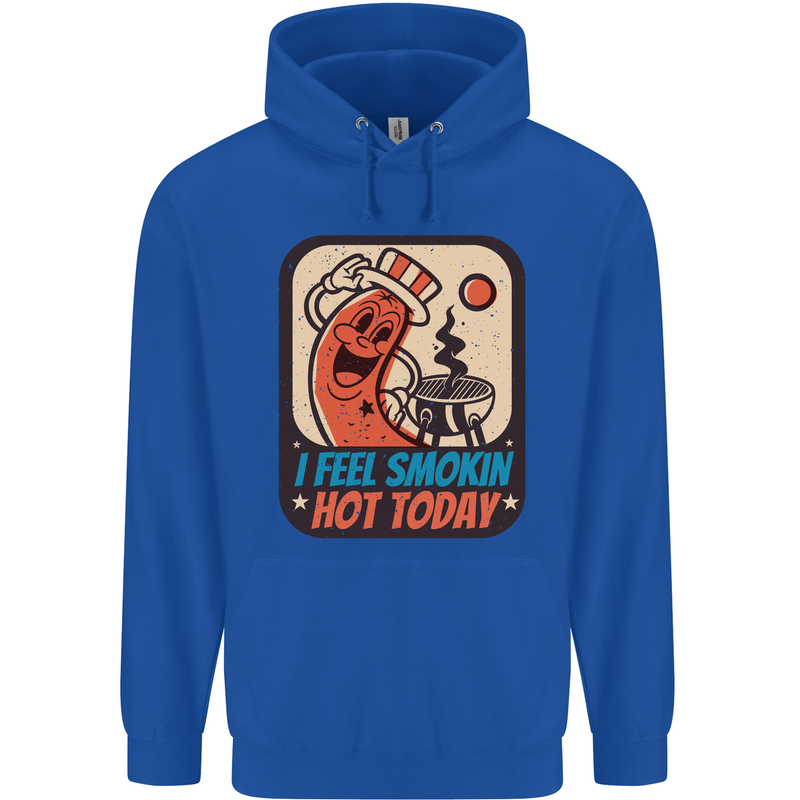 BBQ Smokin Hot Today Funny Grill Mens 80% Cotton Hoodie Royal Blue