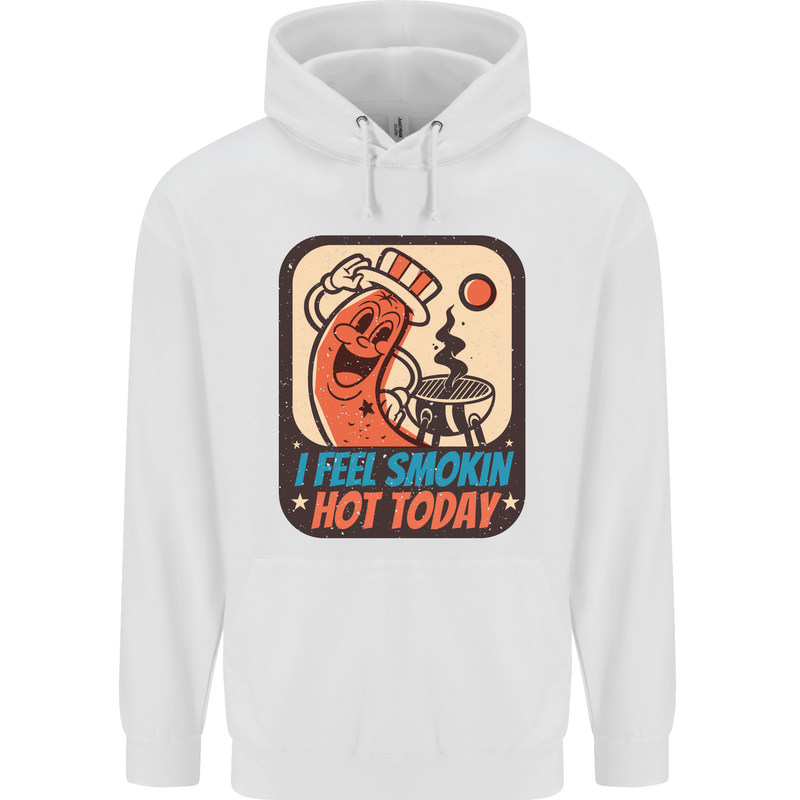 BBQ Smokin Hot Today Funny Grill Mens 80% Cotton Hoodie White