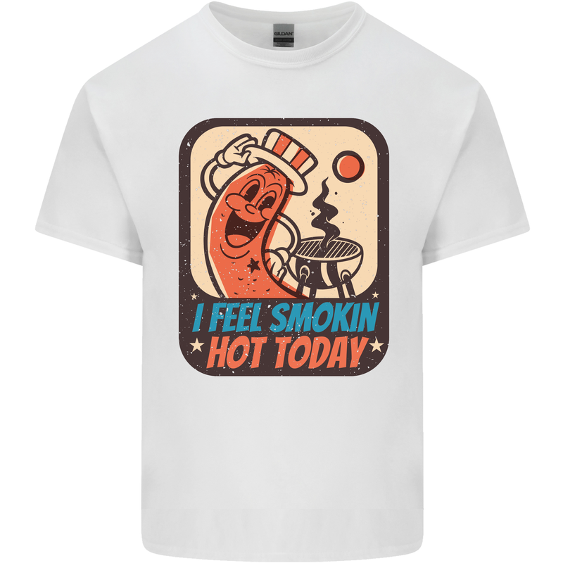 BBQ Smokin Hot Today Funny Grill Mens Cotton T-Shirt Tee Top White