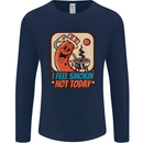 BBQ Smokin Hot Today Funny Grill Mens Long Sleeve T-Shirt Navy Blue