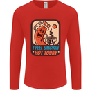 BBQ Smokin Hot Today Funny Grill Mens Long Sleeve T-Shirt Red