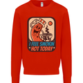 BBQ Smokin Hot Today Funny Grill Mens Sweatshirt Jumper Bright Red