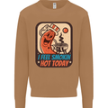 BBQ Smokin Hot Today Funny Grill Mens Sweatshirt Jumper Caramel Latte