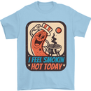 BBQ Smokin Hot Today Funny Grill Mens T-Shirt 100% Cotton Light Blue