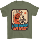 BBQ Smokin Hot Today Funny Grill Mens T-Shirt 100% Cotton Military Green