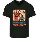 BBQ Smokin Hot Today Funny Grill Mens V-Neck Cotton T-Shirt Black