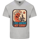 BBQ Smokin Hot Today Funny Grill Mens V-Neck Cotton T-Shirt Sports Grey