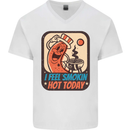 BBQ Smokin Hot Today Funny Grill Mens V-Neck Cotton T-Shirt White