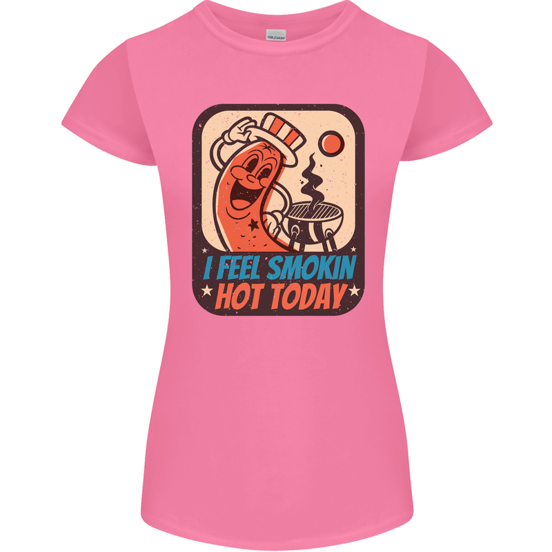 BBQ Smokin Hot Today Funny Grill Womens Petite Cut T-Shirt Azalea