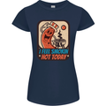 BBQ Smokin Hot Today Funny Grill Womens Petite Cut T-Shirt Navy Blue