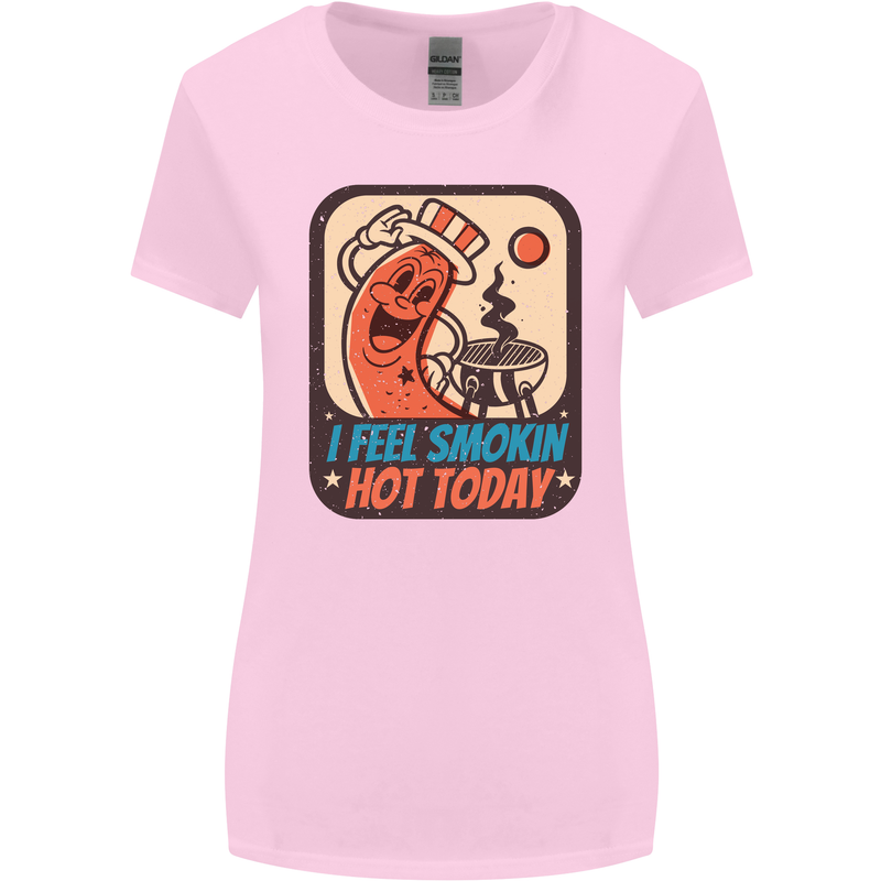 BBQ Smokin Hot Today Funny Grill Womens Wider Cut T-Shirt Light Pink