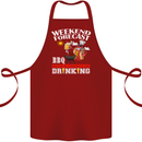 BBQ Weekend Forecast BBQing Alcohol Beer Cotton Apron 100% Organic Maroon