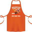 BBQ Weekend Forecast BBQing Alcohol Beer Cotton Apron 100% Organic Orange