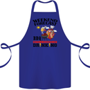BBQ Weekend Forecast BBQing Alcohol Beer Cotton Apron 100% Organic Royal Blue