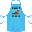 BBQ Weekend Forecast BBQing Alcohol Beer Cotton Apron 100% Organic Turquoise