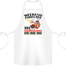 BBQ Weekend Forecast BBQing Alcohol Beer Cotton Apron 100% Organic White