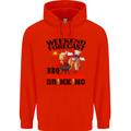 BBQ Weekend Forecast BBQing Alcohol Beer Mens 80% Cotton Hoodie Bright Red