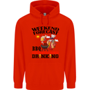 BBQ Weekend Forecast BBQing Alcohol Beer Mens 80% Cotton Hoodie Bright Red