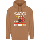 BBQ Weekend Forecast BBQing Alcohol Beer Mens 80% Cotton Hoodie Caramel Latte