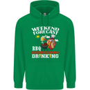 BBQ Weekend Forecast BBQing Alcohol Beer Mens 80% Cotton Hoodie Irish Green