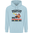 BBQ Weekend Forecast BBQing Alcohol Beer Mens 80% Cotton Hoodie Light Blue