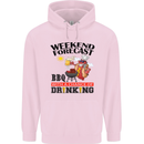BBQ Weekend Forecast BBQing Alcohol Beer Mens 80% Cotton Hoodie Light Pink