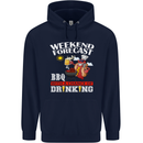 BBQ Weekend Forecast BBQing Alcohol Beer Mens 80% Cotton Hoodie Navy Blue
