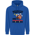 BBQ Weekend Forecast BBQing Alcohol Beer Mens 80% Cotton Hoodie Royal Blue