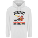 BBQ Weekend Forecast BBQing Alcohol Beer Mens 80% Cotton Hoodie White