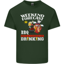 BBQ Weekend Forecast BBQing Alcohol Beer Mens Cotton T-Shirt Tee Top Forest Green