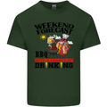 BBQ Weekend Forecast BBQing Alcohol Beer Mens Cotton T-Shirt Tee Top Forest Green