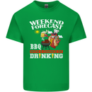 BBQ Weekend Forecast BBQing Alcohol Beer Mens Cotton T-Shirt Tee Top Irish Green