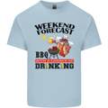 BBQ Weekend Forecast BBQing Alcohol Beer Mens Cotton T-Shirt Tee Top Light Blue