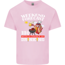 BBQ Weekend Forecast BBQing Alcohol Beer Mens Cotton T-Shirt Tee Top Light Pink