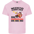 BBQ Weekend Forecast BBQing Alcohol Beer Mens Cotton T-Shirt Tee Top Light Pink