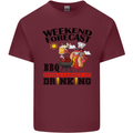 BBQ Weekend Forecast BBQing Alcohol Beer Mens Cotton T-Shirt Tee Top Maroon