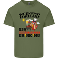 BBQ Weekend Forecast BBQing Alcohol Beer Mens Cotton T-Shirt Tee Top Military Green