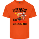 BBQ Weekend Forecast BBQing Alcohol Beer Mens Cotton T-Shirt Tee Top Orange