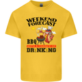 BBQ Weekend Forecast BBQing Alcohol Beer Mens Cotton T-Shirt Tee Top Yellow