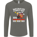 BBQ Weekend Forecast BBQing Alcohol Beer Mens Long Sleeve T-Shirt Charcoal