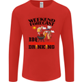BBQ Weekend Forecast BBQing Alcohol Beer Mens Long Sleeve T-Shirt Red