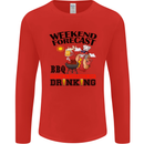 BBQ Weekend Forecast BBQing Alcohol Beer Mens Long Sleeve T-Shirt Red