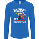 BBQ Weekend Forecast BBQing Alcohol Beer Mens Long Sleeve T-Shirt Royal Blue