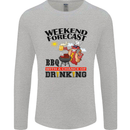 BBQ Weekend Forecast BBQing Alcohol Beer Mens Long Sleeve T-Shirt Sports Grey