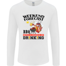 BBQ Weekend Forecast BBQing Alcohol Beer Mens Long Sleeve T-Shirt White