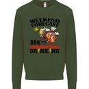 BBQ Weekend Forecast BBQing Alcohol Beer Mens Sweatshirt Jumper Forest Green