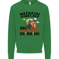 BBQ Weekend Forecast BBQing Alcohol Beer Mens Sweatshirt Jumper Irish Green