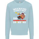 BBQ Weekend Forecast BBQing Alcohol Beer Mens Sweatshirt Jumper Light Blue